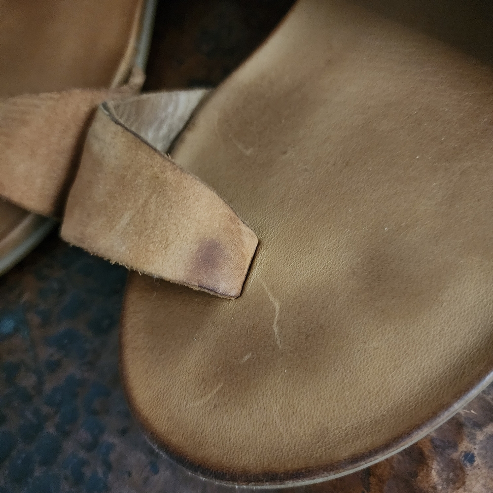Miz Mooz Tan Leather Sandals - Picture 9 of 13